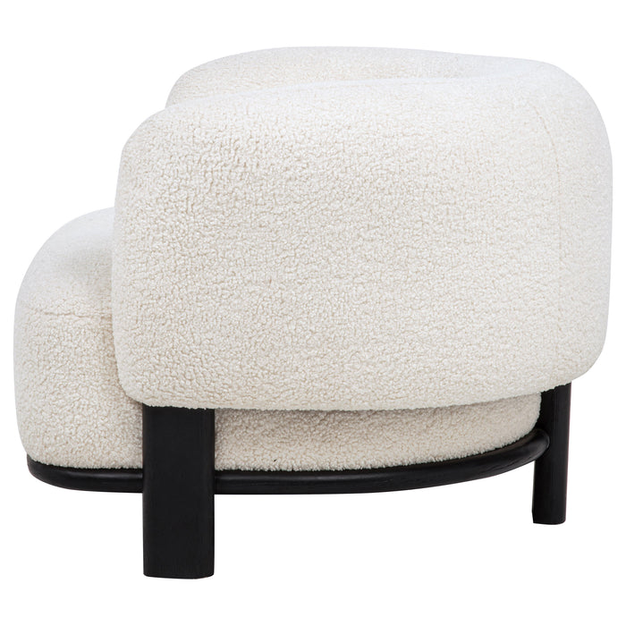 Lawler Upholstered Barrel Back Accent Chair Ivory and Black