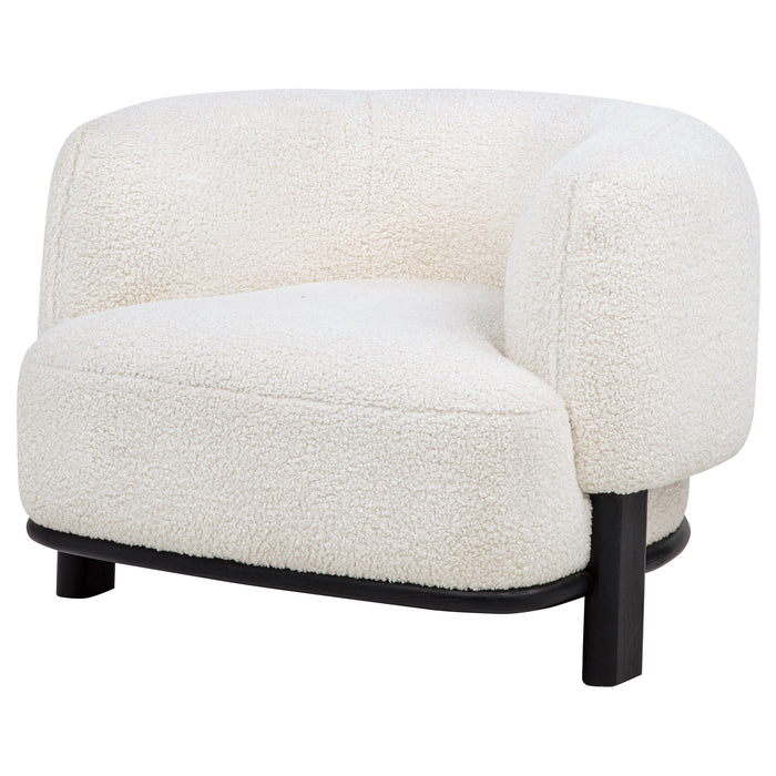 Lawler Upholstered Barrel Back Accent Chair Ivory and Black