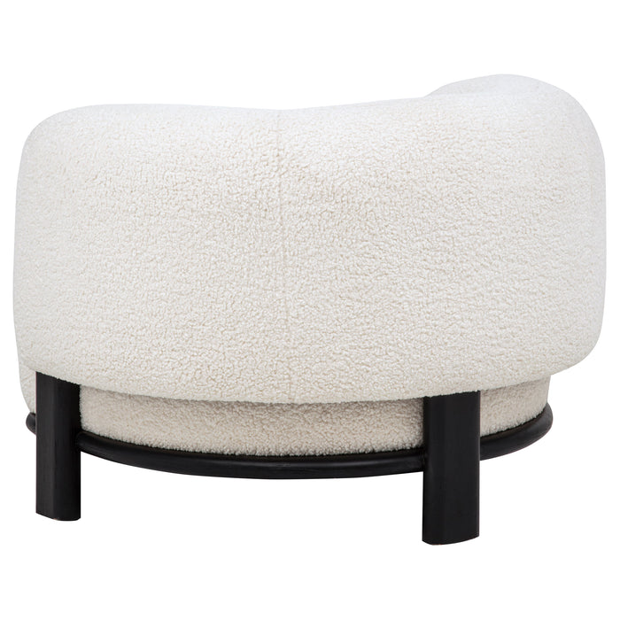 Lawler Upholstered Barrel Back Accent Chair Ivory and Black