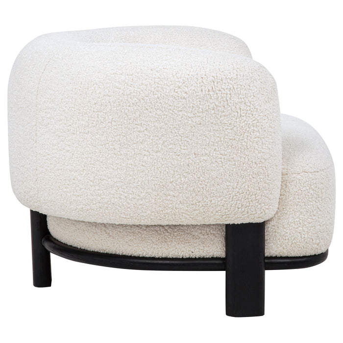 Lawler Upholstered Barrel Back Accent Chair Ivory and Black
