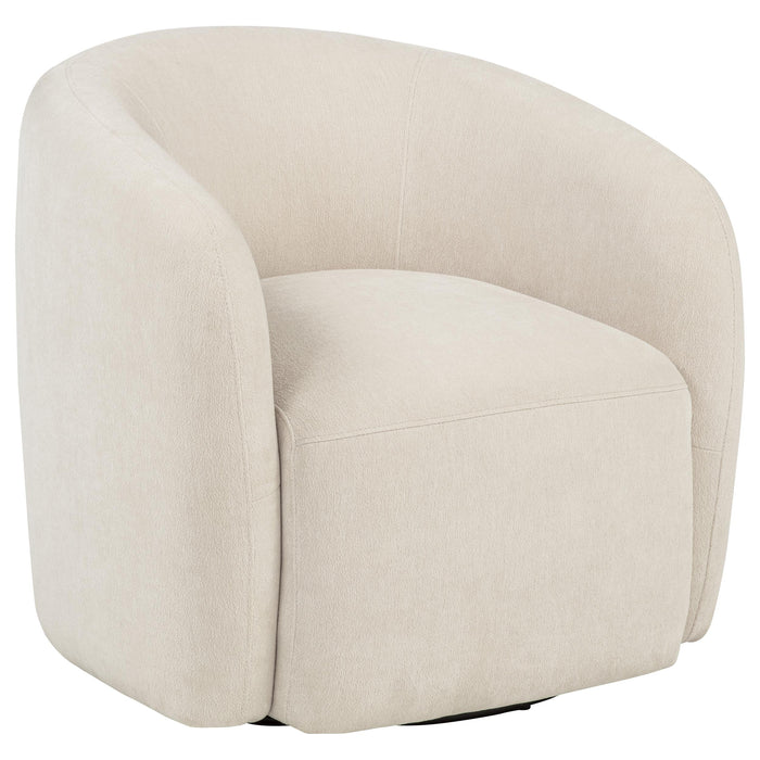 Gerley Faux Sherpa Chenille Upholstered Swivel Accent Chair Beige