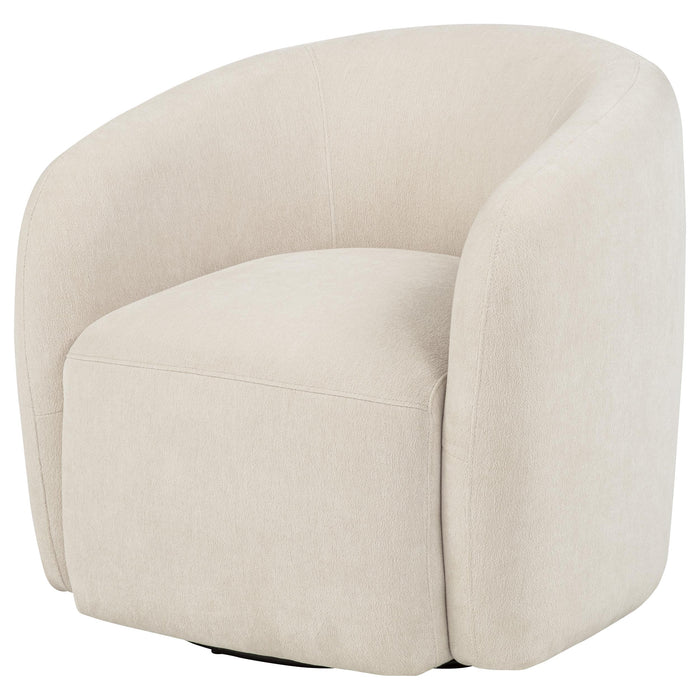 Gerley Faux Sherpa Chenille Upholstered Swivel Accent Chair Beige