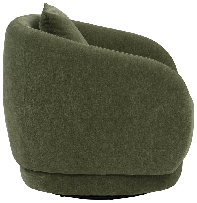 Arnaud Chenille Upholstered Swivel Accent Chair Green
