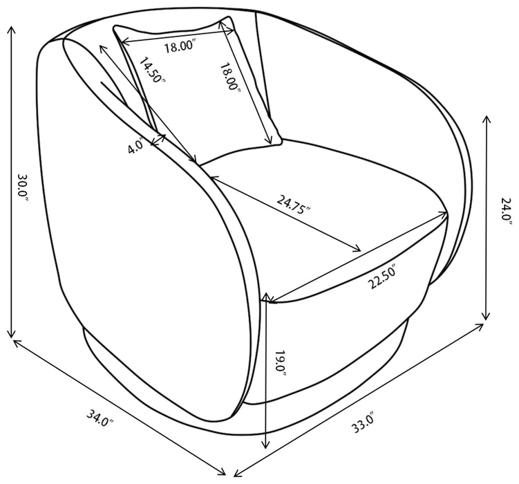 Arnaud Chenille Upholstered Swivel Accent Chair Green