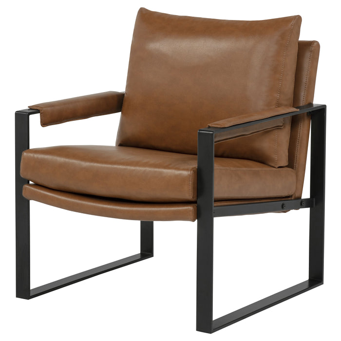 Rosalind Upholstered Track Arm Accent Chair Brown