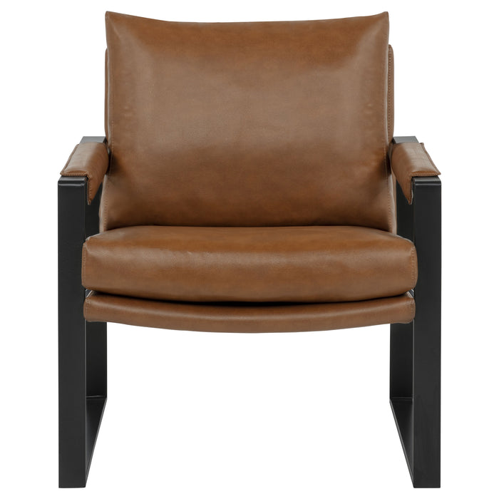 Rosalind Upholstered Track Arm Accent Chair Brown