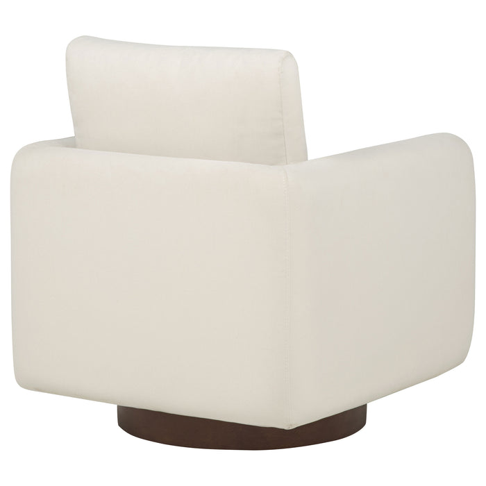 Iris Fabric Upholstered Swivel Accent Chair Ivory