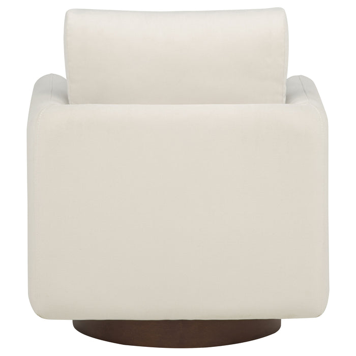 Iris Fabric Upholstered Swivel Accent Chair Ivory