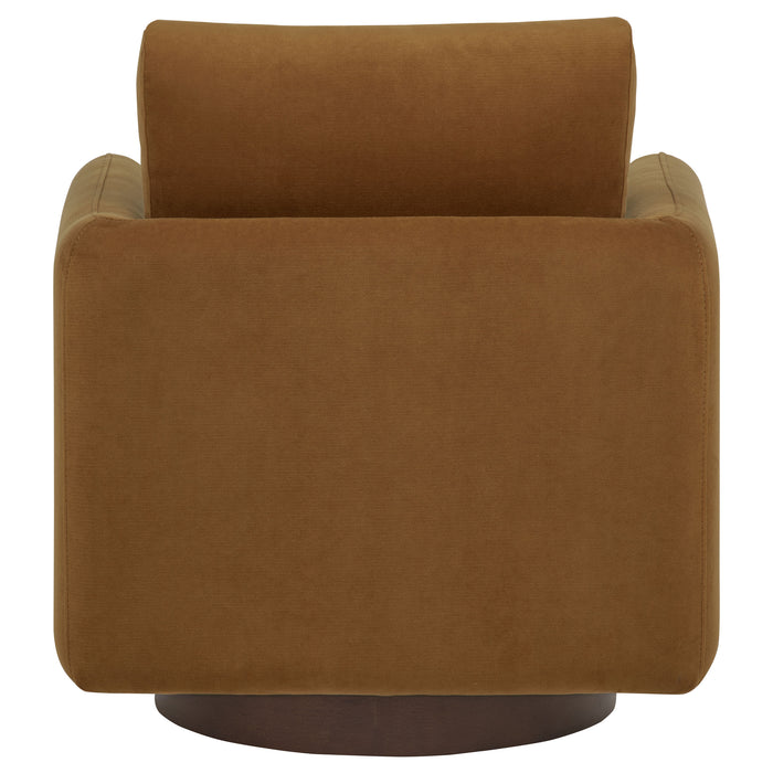 Iris Fabric Upholstered Swivel Accent Chair Rust