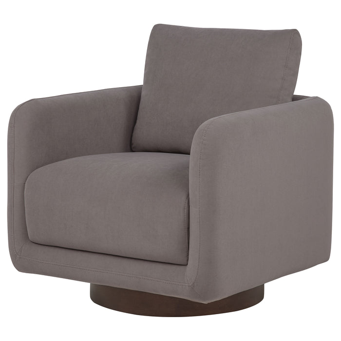 Iris Fabric Upholstered Swivel Accent Chair Stone