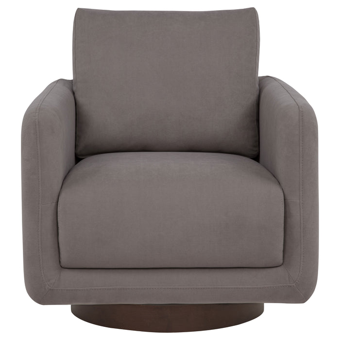Iris Fabric Upholstered Swivel Accent Chair Stone