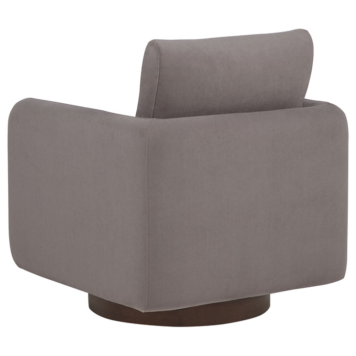 Iris Fabric Upholstered Swivel Accent Chair Stone