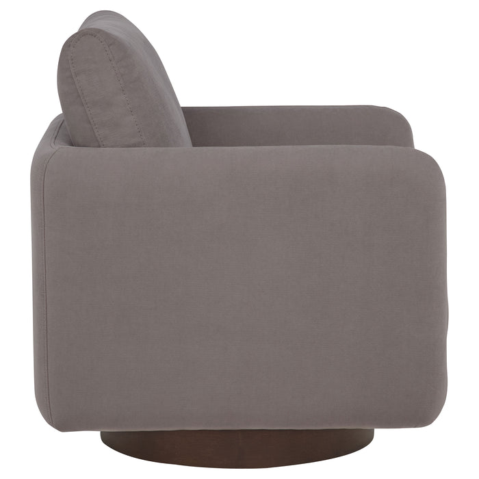 Iris Fabric Upholstered Swivel Accent Chair Stone