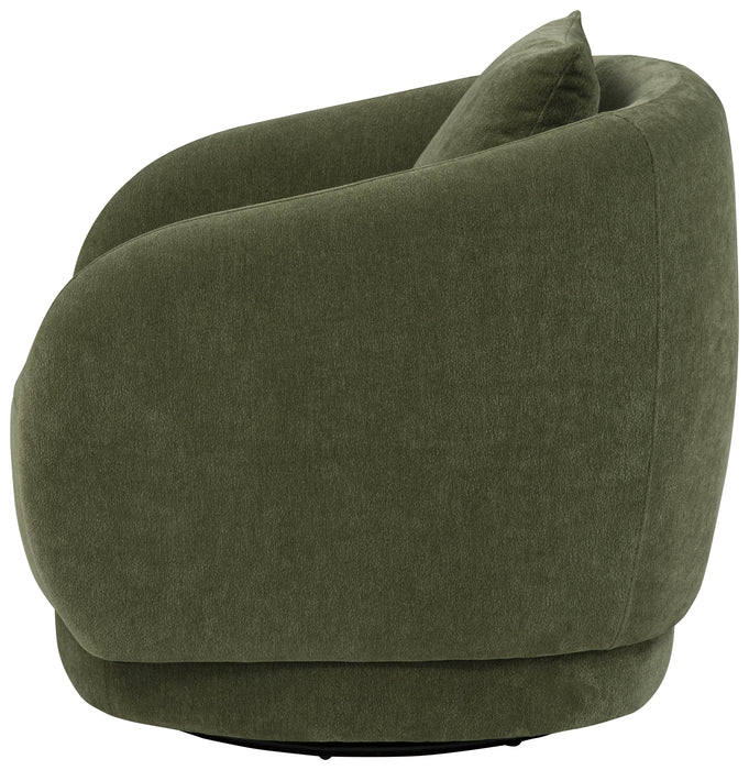 Arnaud Chenille Upholstered Swivel Accent Chair Green