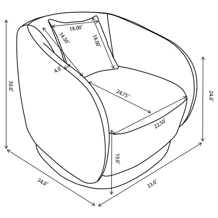 Arnaud Chenille Upholstered Swivel Accent Chair Navy