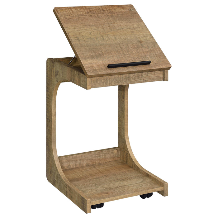 Ralston C-Shaped Lift-Top Sofa Side Table With Casters Mango
