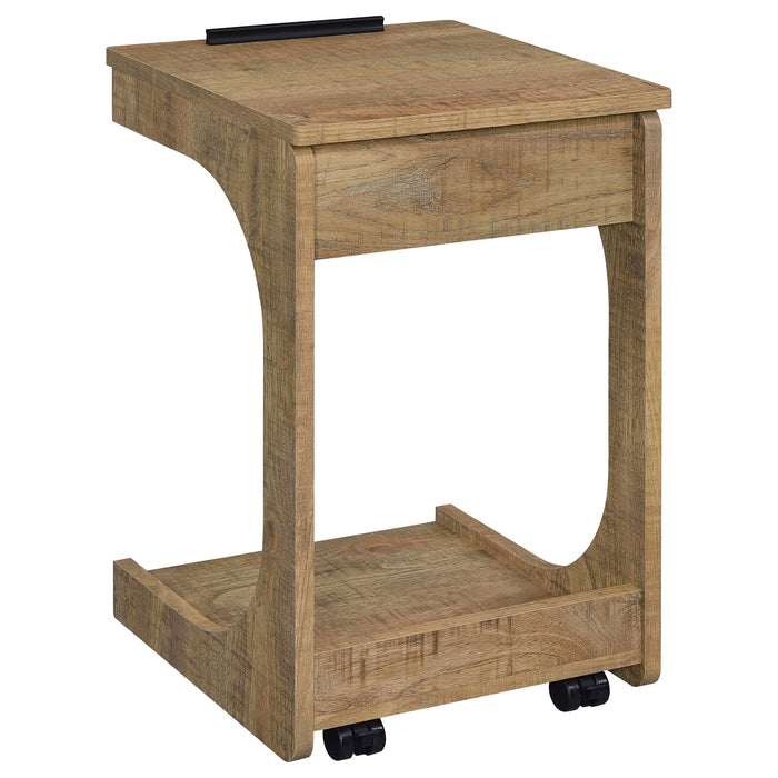 Ralston C-Shaped Lift-Top Sofa Side Table With Casters Mango