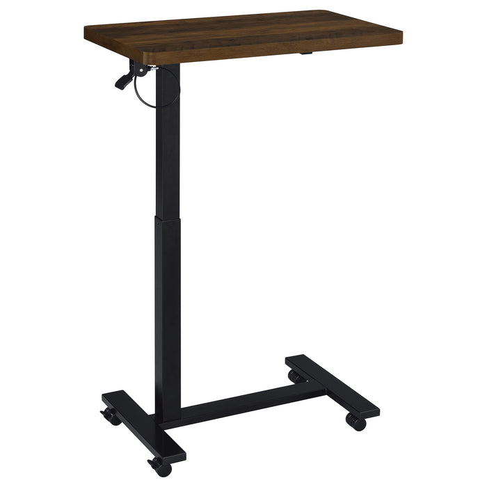 Westpark Pneumatic Adjustable C-Shape Side Table with Casters Dark Pine