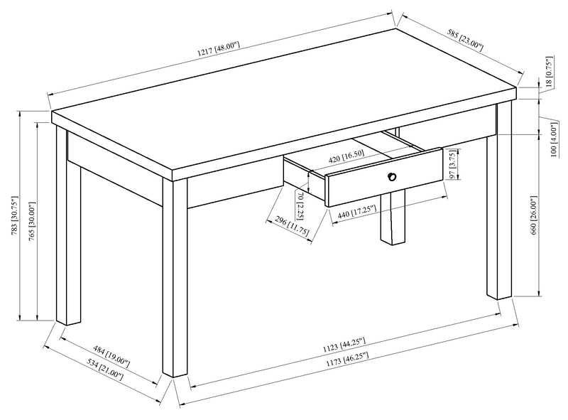 RYLEE FAUX MARBLE DESK