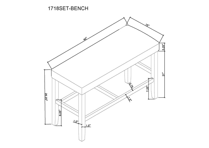 MARBEL COUNTER HEIGHT BENCH DOVE