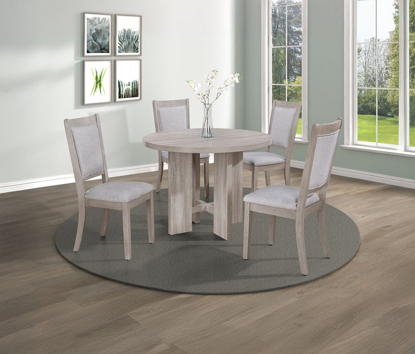 AMARA 5-PK ROUND DINING SET DRIFT WOOD