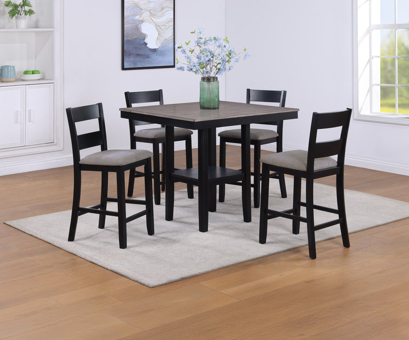 LESTER 5-PK COUNTER HEIGHT DINING SET L.GREY
