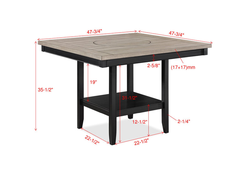 FULTON COUNTER HEIGHT TABLE LIGHT GREY