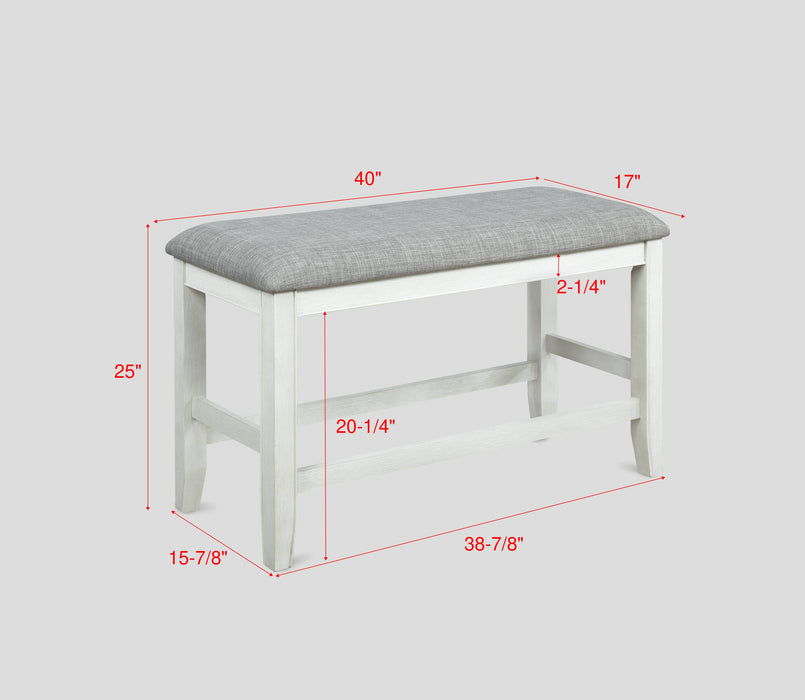 FULTON COUNTER HEIGHT BENCH WHITE