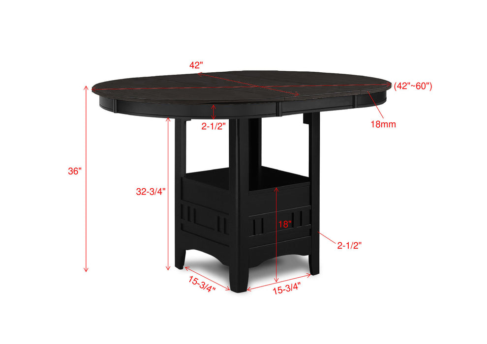 HARTWELL COUNTER HEIGHT TABLE CHARCOAL BLACK