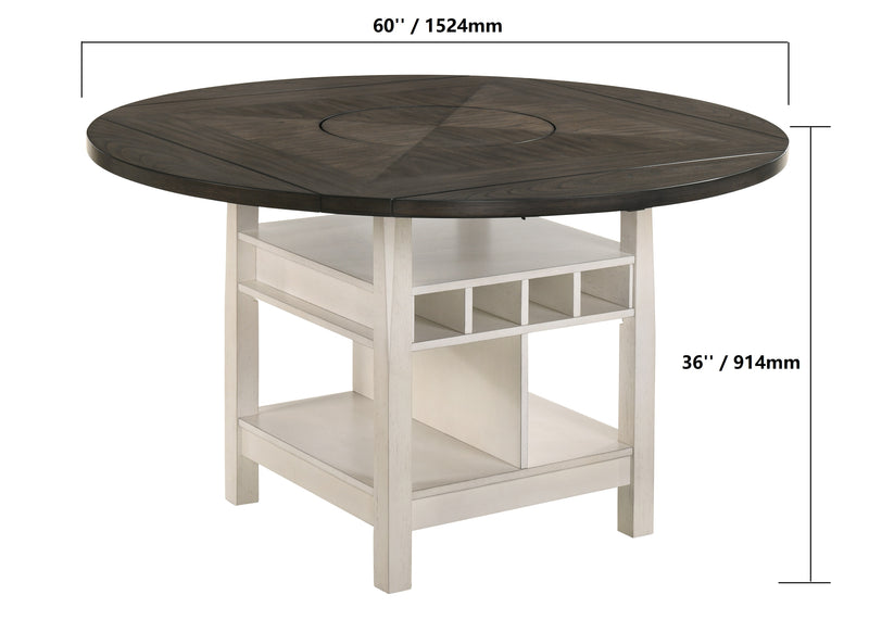 CONNER CHALK GREY COUNTER HEIGHT TABLE SHELF