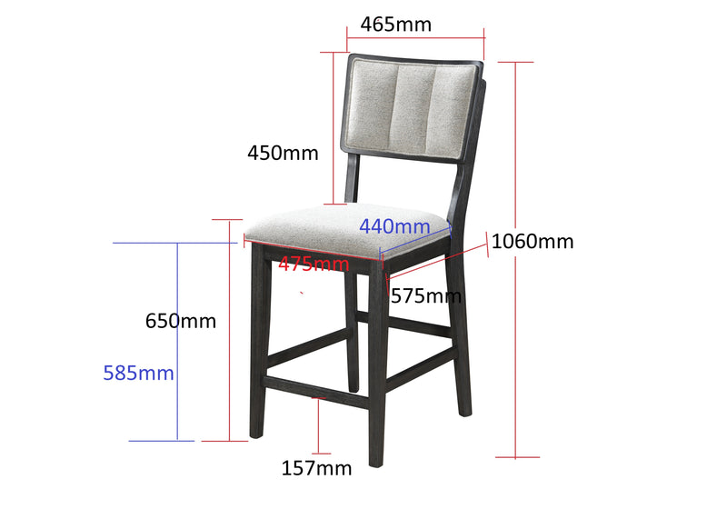 CLINE COUNTER HEIGHT CHAIR-LIGHT GREY