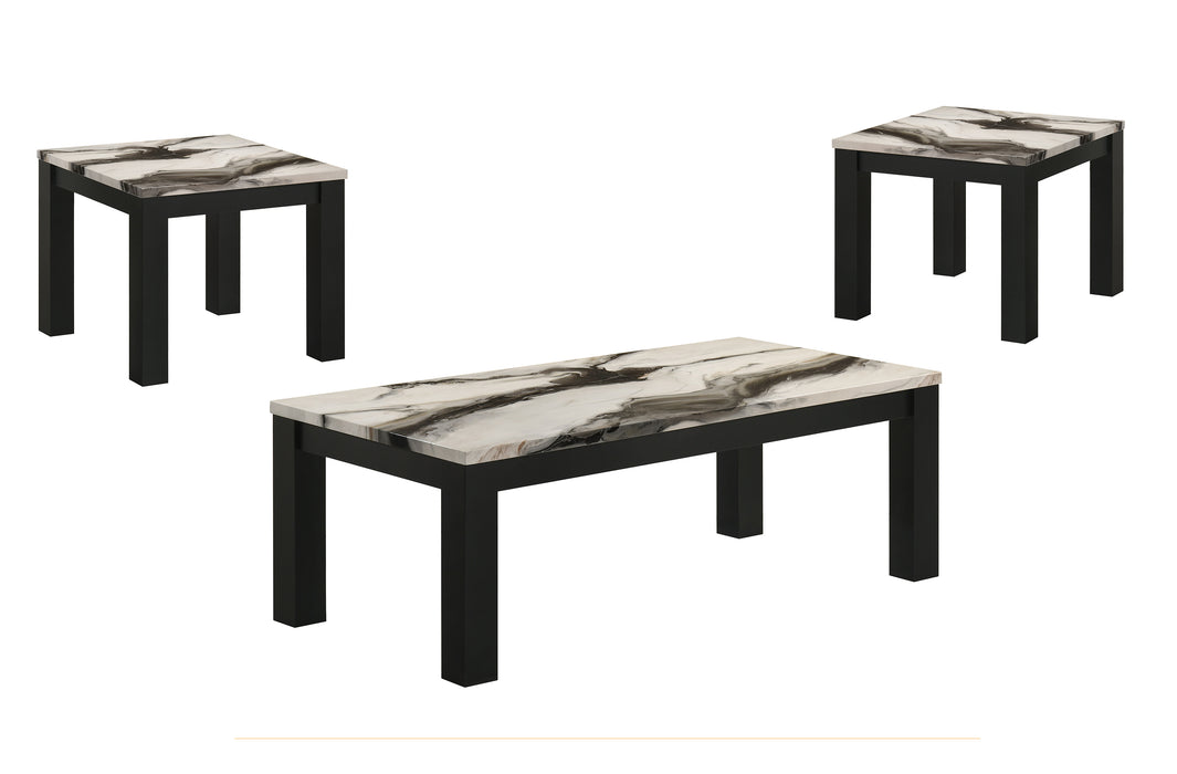 IVY 3-PK COCKTAIL SET FAUX MARBLE BROWN