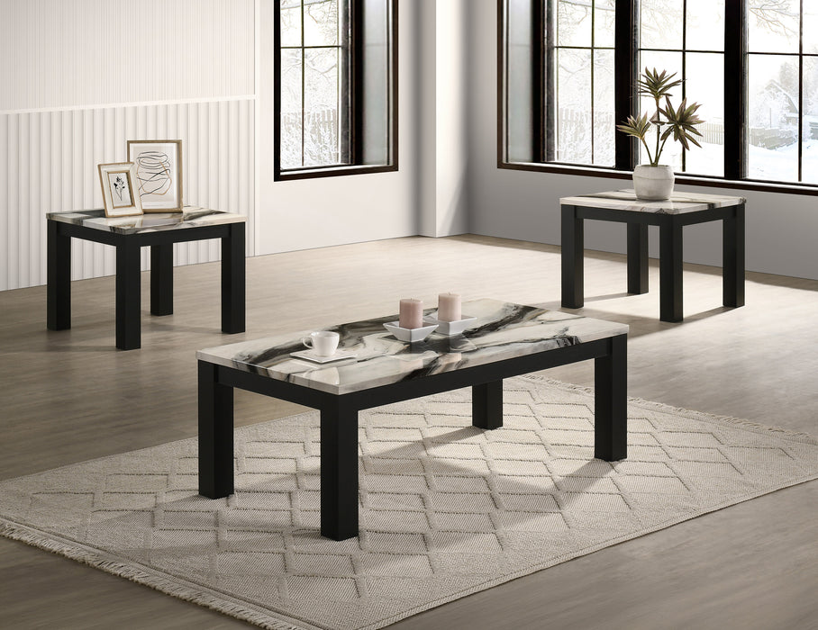 IVY 3-PK COCKTAIL SET FAUX MARBLE BROWN