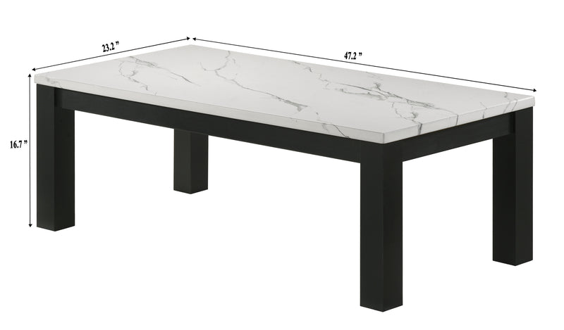 IVY 3-PK FAUX MARBLE WHITE COCKTAIL SET