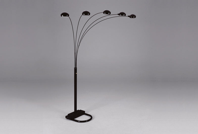 PEACOCK SHADE FLOOR LAMP BLACK