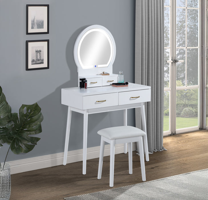 CECILIA VANITY TABLE & STOOL-WHITE