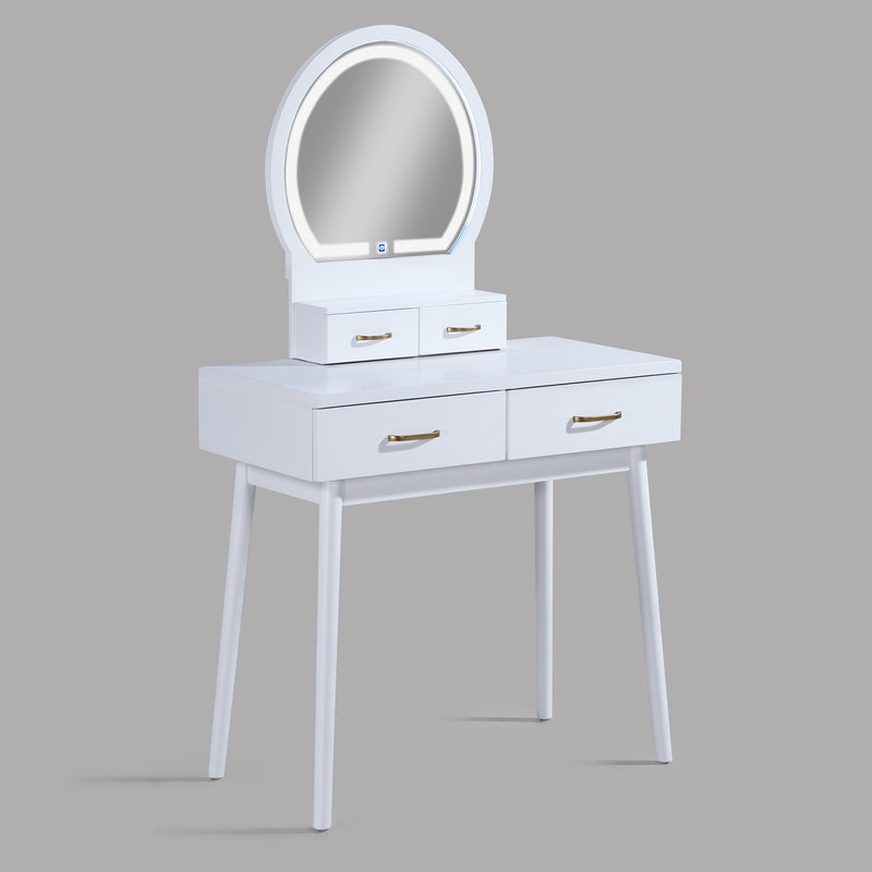 CECILIA VANITY TABLE & STOOL-WHITE