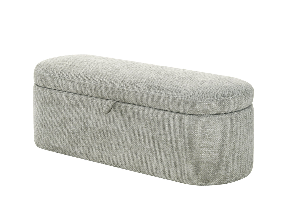 PHILIPA STORAGE BENCH-L.GREY TWEED