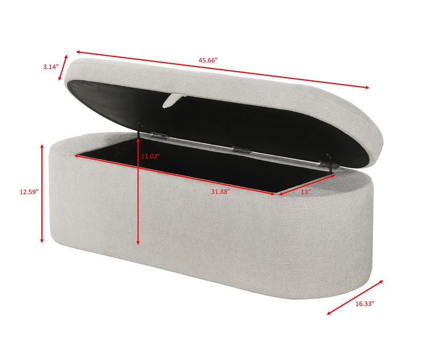 PHILIPA STORAGE BENCH-L.GREY TWEED