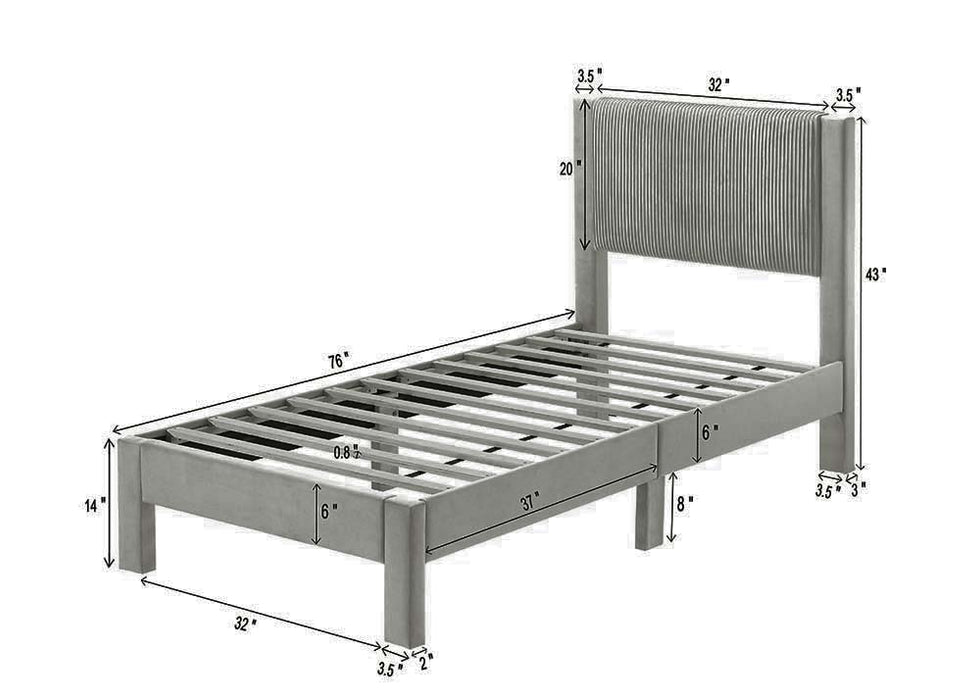 LUCIA TWIN BED LIGHT GREY