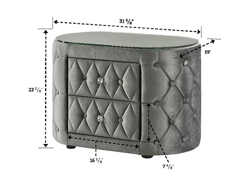 VOLTARE NIGHT STAND GREY
