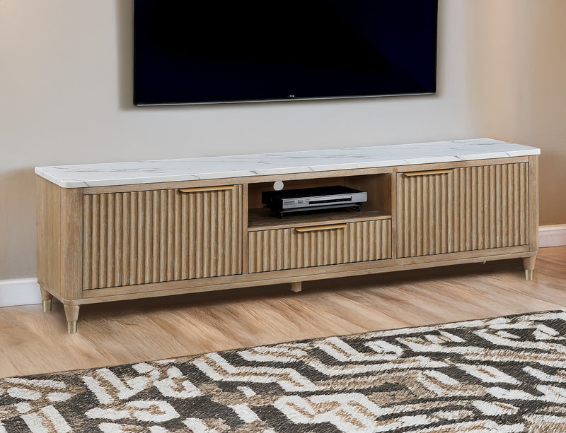 KARA TV STAND-CERUSED NATURAL