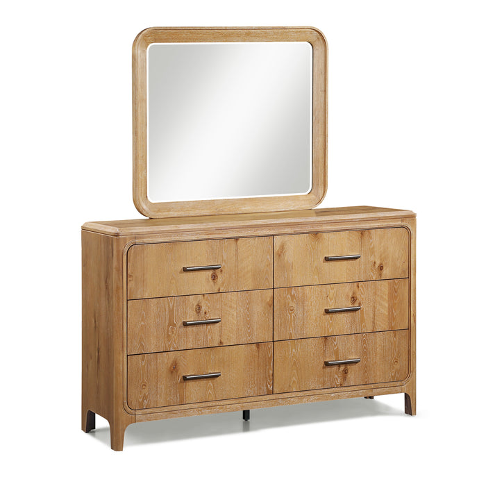 WESTCOTT DRESSER MIRROR-CERUSED NATURAL