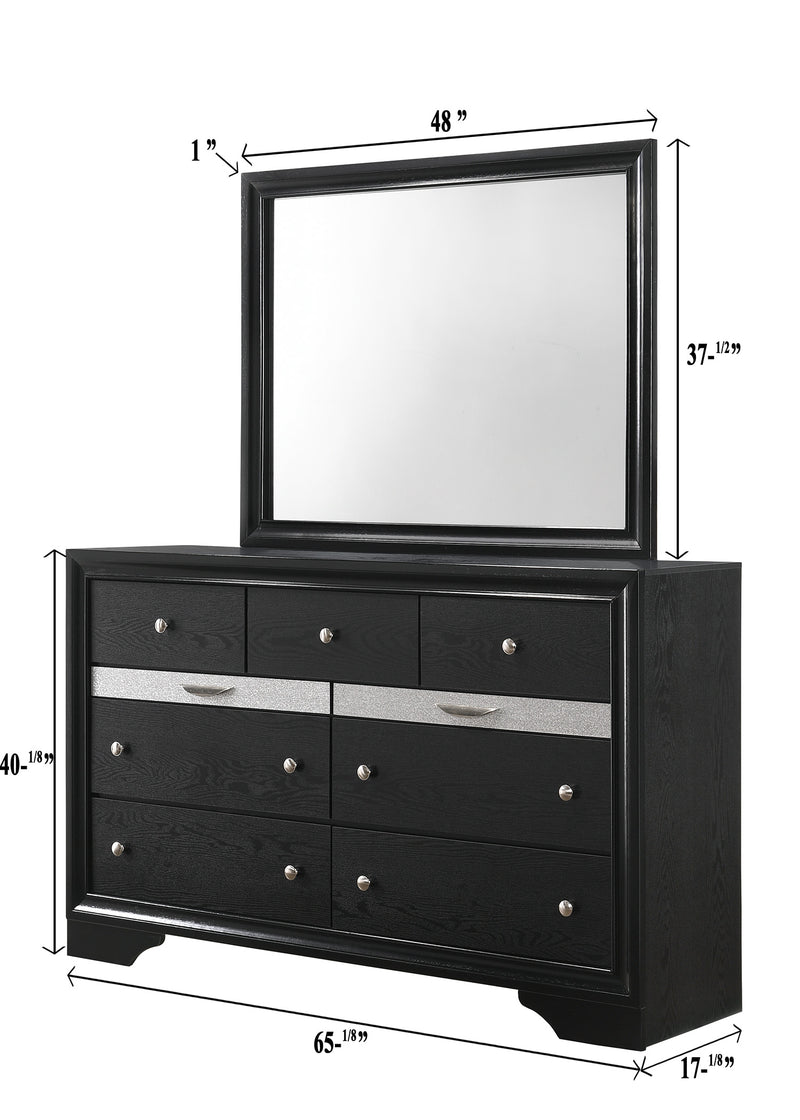 REGATA DRESSER MIRROR BLACK/SILVER