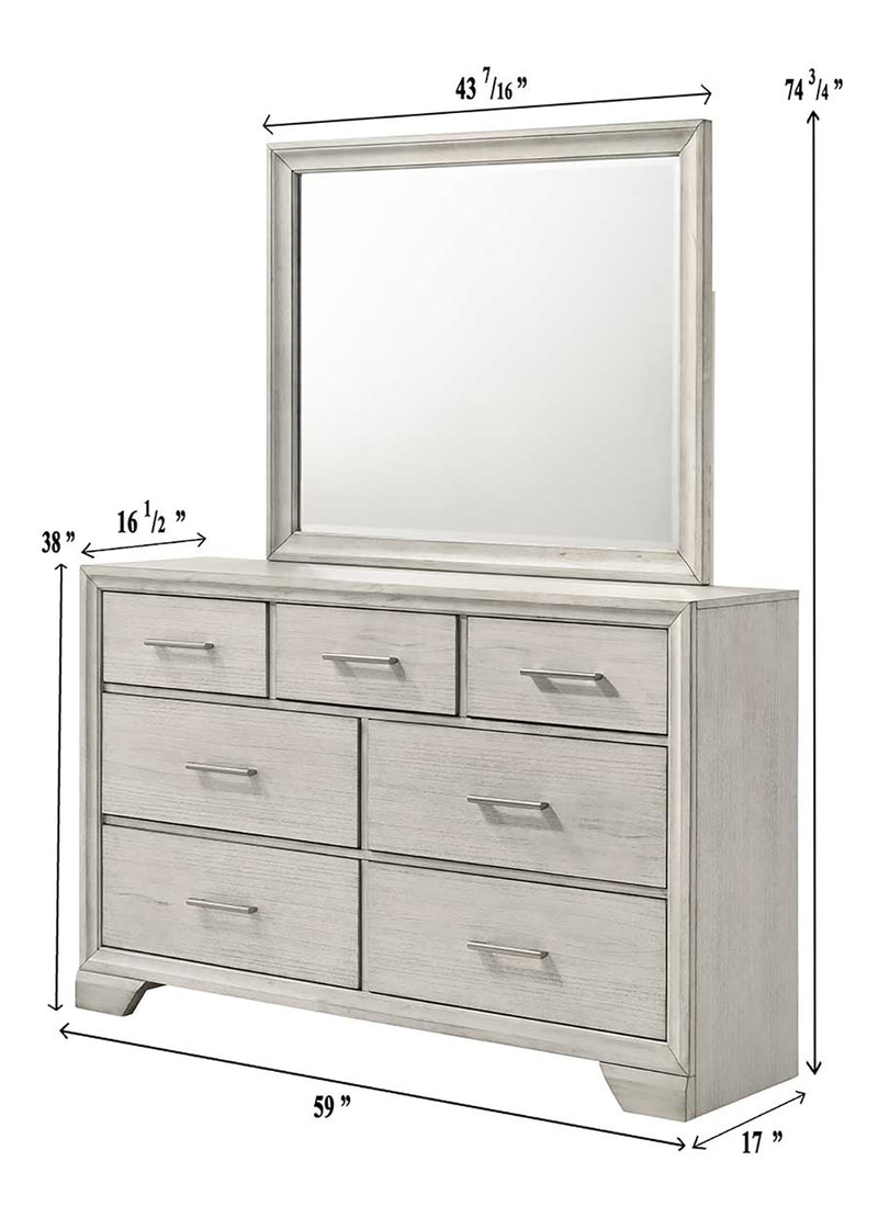 JAYMES DRESSER MIRROR WHITE MIST
