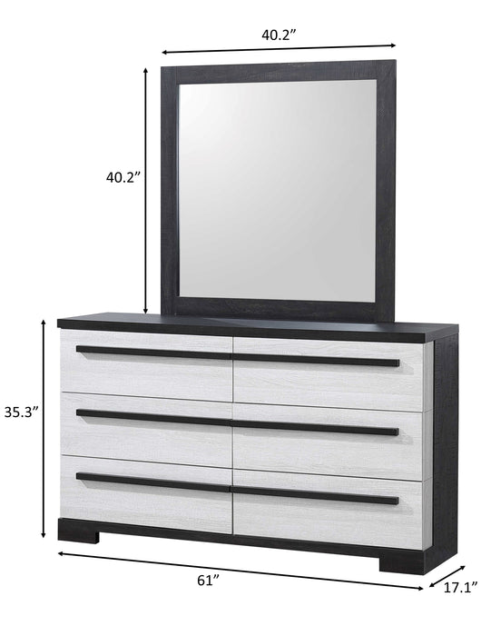 REMINGTON DRESSER MIRROR CHALK/EBONY