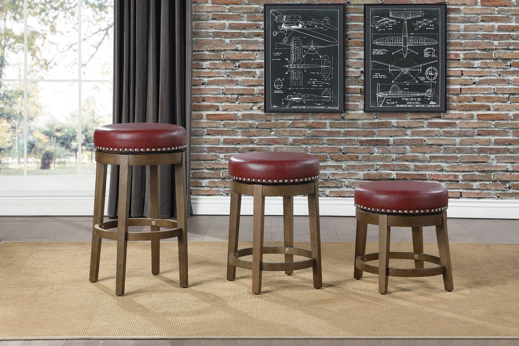 Westby - Round Swivel Pub Height Stool, Red