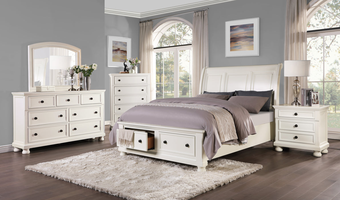 Laurelin - (3)California King Sleigh Platform Bed with Footboard Storage
