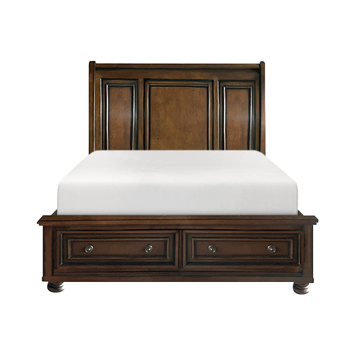 Cumberland - (3)California King Sleigh Platform Bed with Footboard Storage