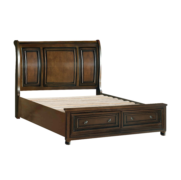 Cumberland - (3)California King Sleigh Platform Bed with Footboard Storage